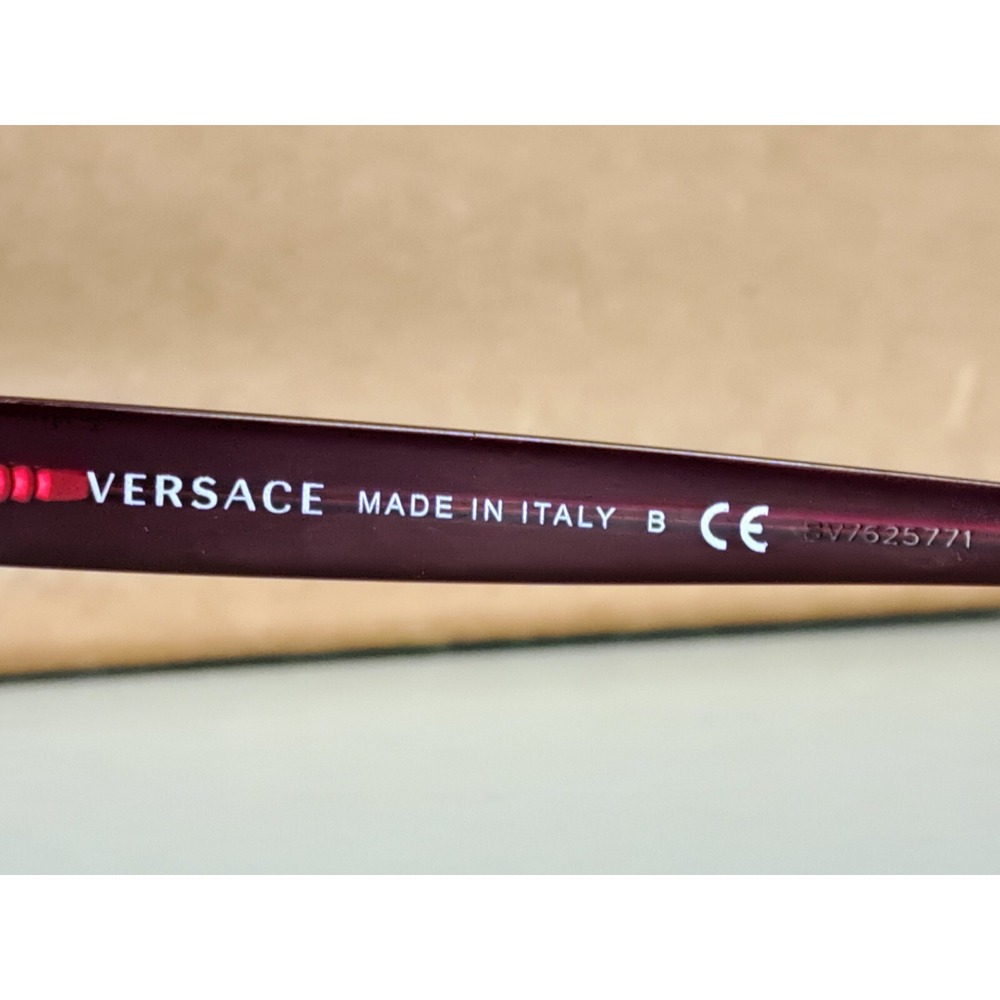 Versace 3148 974 Translucent Red Rectangle Eyegla… - image 5